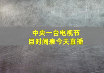 中央一台电视节目时间表今天直播