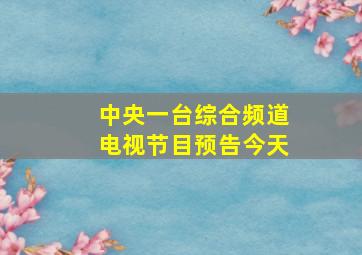 中央一台综合频道电视节目预告今天