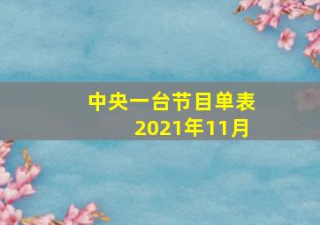 中央一台节目单表2021年11月