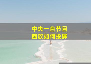 中央一台节目回放如何投屏