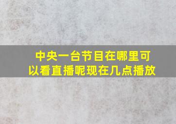 中央一台节目在哪里可以看直播呢现在几点播放