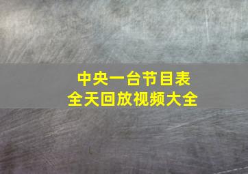 中央一台节目表全天回放视频大全