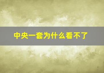 中央一套为什么看不了