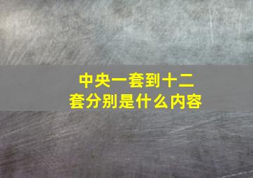 中央一套到十二套分别是什么内容