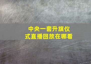 中央一套升旗仪式直播回放在哪看