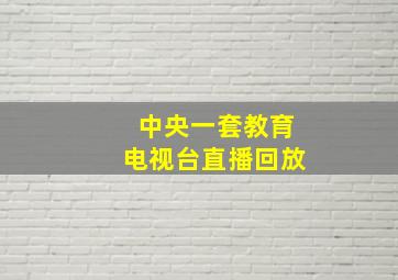 中央一套教育电视台直播回放