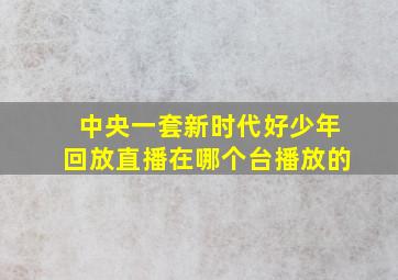 中央一套新时代好少年回放直播在哪个台播放的