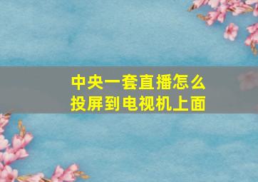 中央一套直播怎么投屏到电视机上面