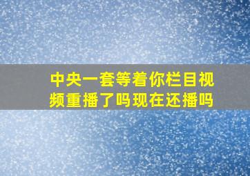 中央一套等着你栏目视频重播了吗现在还播吗