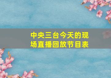 中央三台今天的现场直播回放节目表