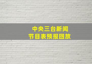 中央三台新闻节目表预报回放