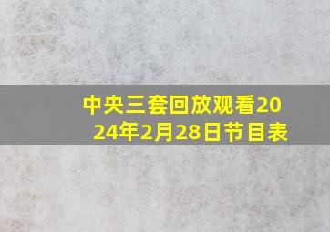 中央三套回放观看2024年2月28日节目表