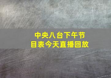 中央八台下午节目表今天直播回放