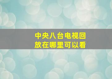 中央八台电视回放在哪里可以看