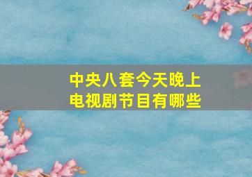 中央八套今天晚上电视剧节目有哪些