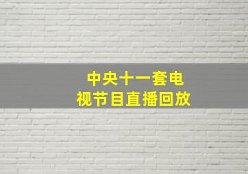 中央十一套电视节目直播回放