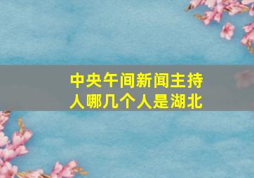 中央午间新闻主持人哪几个人是湖北