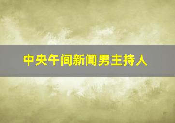 中央午间新闻男主持人