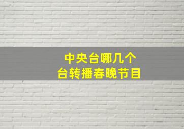 中央台哪几个台转播春晚节目