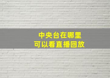 中央台在哪里可以看直播回放