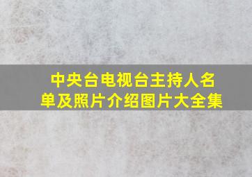 中央台电视台主持人名单及照片介绍图片大全集