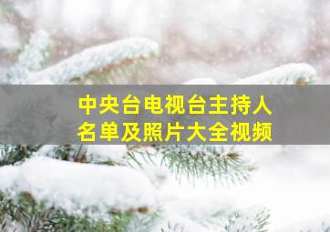 中央台电视台主持人名单及照片大全视频