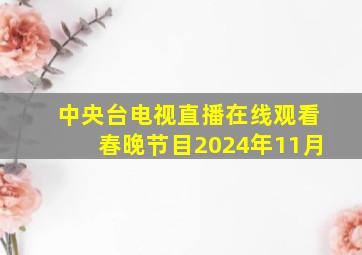 中央台电视直播在线观看春晚节目2024年11月