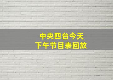 中央四台今天下午节目表回放