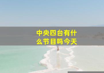 中央四台有什么节目吗今天