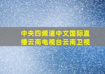 中央四频道中文国际直播云南电视台云南卫视