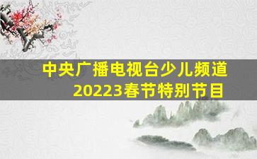 中央广播电视台少儿频道20223春节特别节目