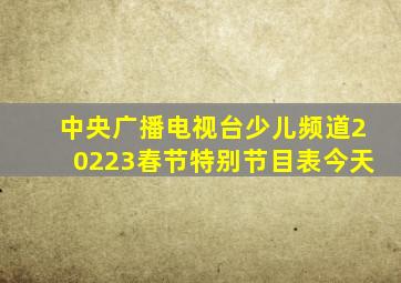 中央广播电视台少儿频道20223春节特别节目表今天