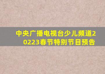 中央广播电视台少儿频道20223春节特别节目预告