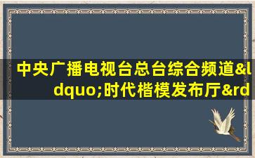 中央广播电视台总台综合频道“时代楷模发布厅”