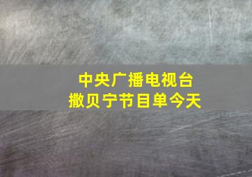 中央广播电视台撒贝宁节目单今天