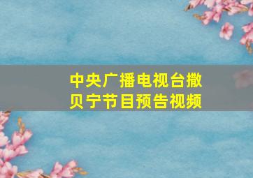 中央广播电视台撒贝宁节目预告视频