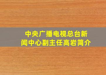 中央广播电视总台新闻中心副主任高岩简介