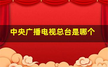 中央广播电视总台是哪个