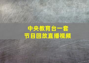 中央教育台一套节目回放直播视频