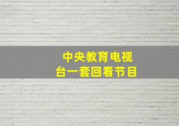 中央教育电视台一套回看节目