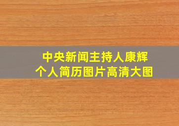 中央新闻主持人康辉个人简历图片高清大图