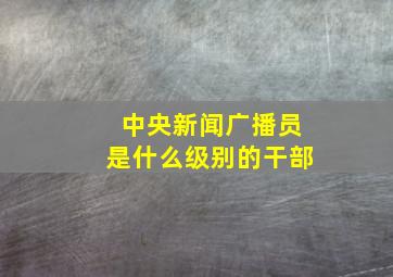 中央新闻广播员是什么级别的干部