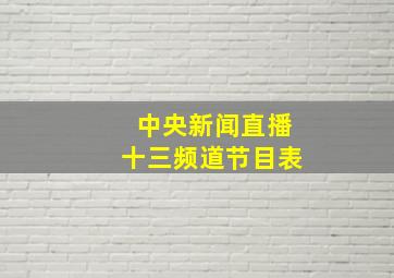 中央新闻直播十三频道节目表