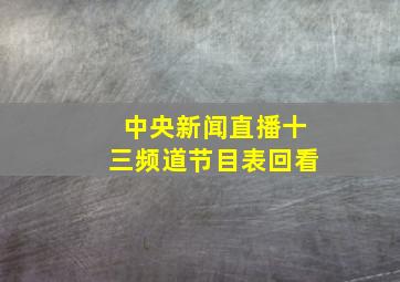 中央新闻直播十三频道节目表回看