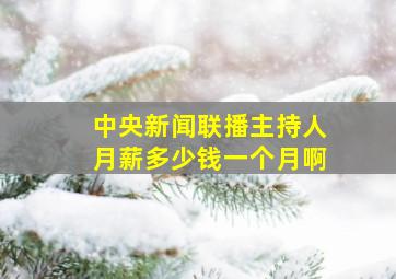 中央新闻联播主持人月薪多少钱一个月啊