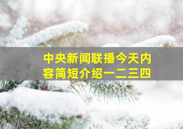 中央新闻联播今天内容简短介绍一二三四