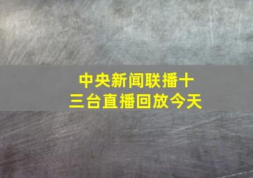 中央新闻联播十三台直播回放今天