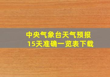 中央气象台天气预报15天准确一览表下载