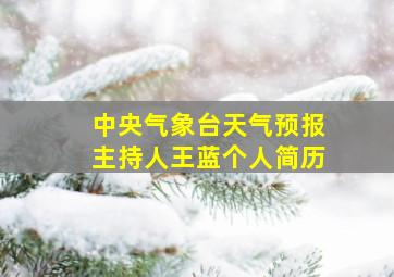 中央气象台天气预报主持人王蓝个人简历