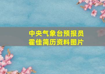 中央气象台预报员霍佳简历资料图片